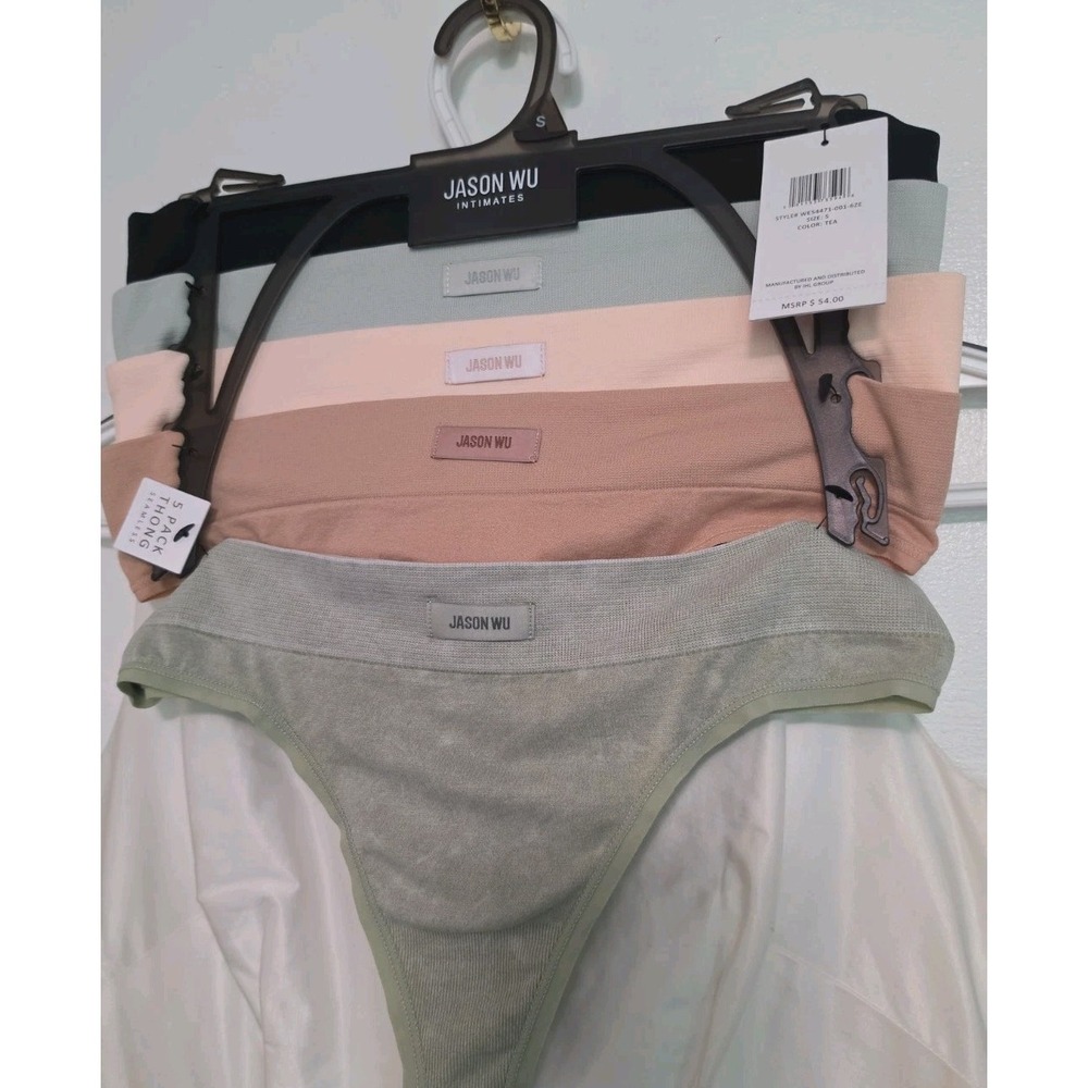 JASON WU Women's 5-Pack Thong Everyday Chic WE544471 Small MSRP $54 NEW w TAGS - Picture 1 of 6
